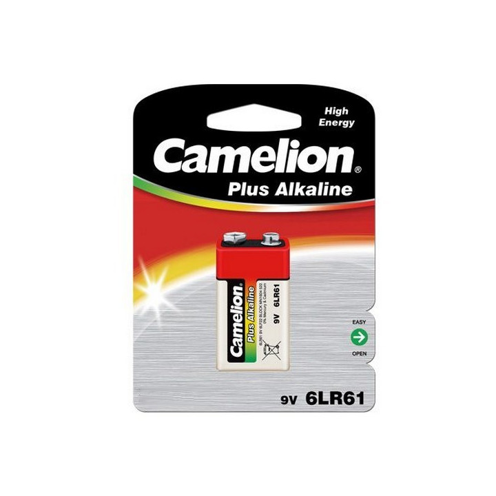 Lot 12 piles Alcalines Camelion 9V / 6LF22 / 6LR61 avec blister Capacité 700mah 