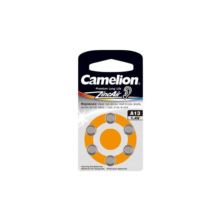 30 piles auditives Camelion N°13 / A13 ZINC AIR