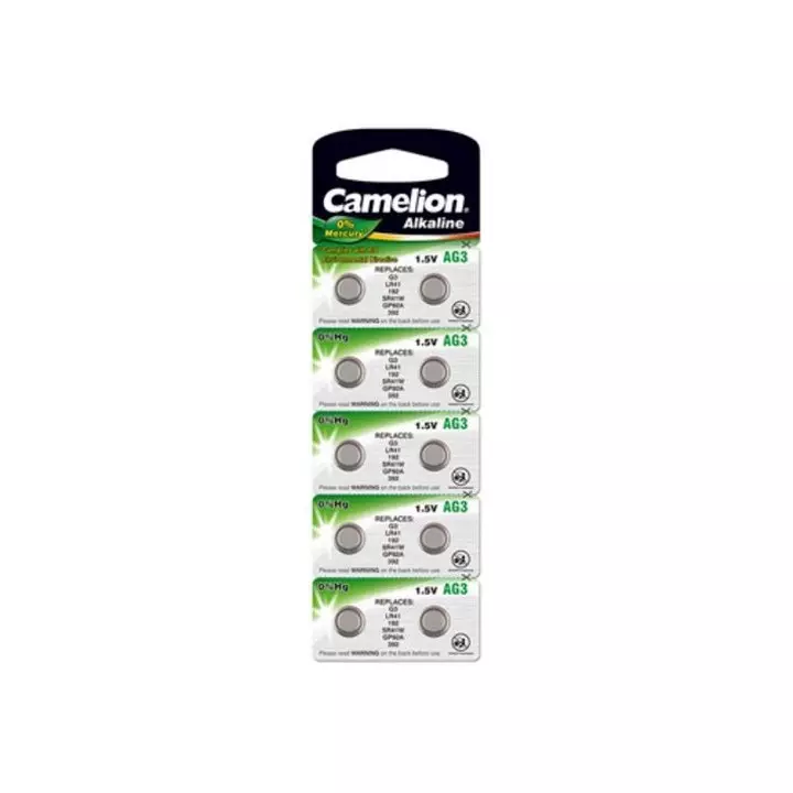 LOT 30 PILES BOUTON ALCALINE AG3 / LR41 / LR736 / 392 BP10 SANS MERCURE CAMELION