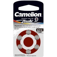 30 piles auditives Camelion N°312 / A312 ZINC AIR