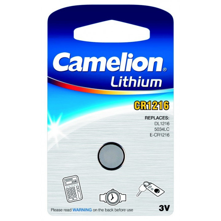 1 Pile bouton au lithium CR1216  5034LC BR1216 LD1216 CR 1216 E-CR1216 Camelion