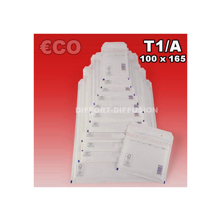 Lot 200 Enveloppes à bulles pochettes Blanches ECO 100x165 mm 1/A (ext. 120x175)