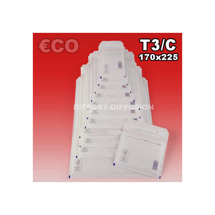 Lot 100 Enveloppes à bulles pochettes Blanches ECO 150x215 mm 3/C (ext. 170x225)