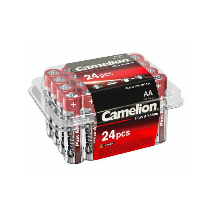 Boite de rangement de 24 piles alcalines Camelion LR6 LR06 AA Puissance 2800mah
