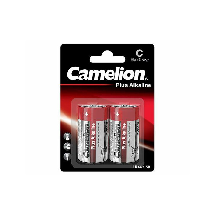 Lot de 12 piles Plus Alcalines LR14 / C Camelion Capacité 8450mAh 1.5V 