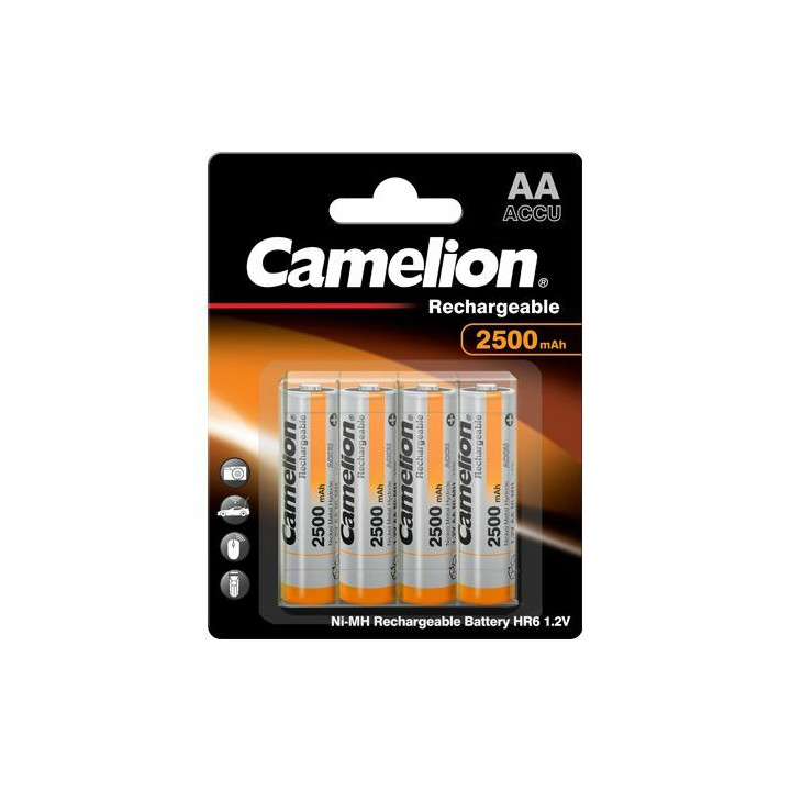 8 ACCUS / PILES / BATTERIES RECHARGEABLES AA / LR06 2500mah Camelion + boitier 