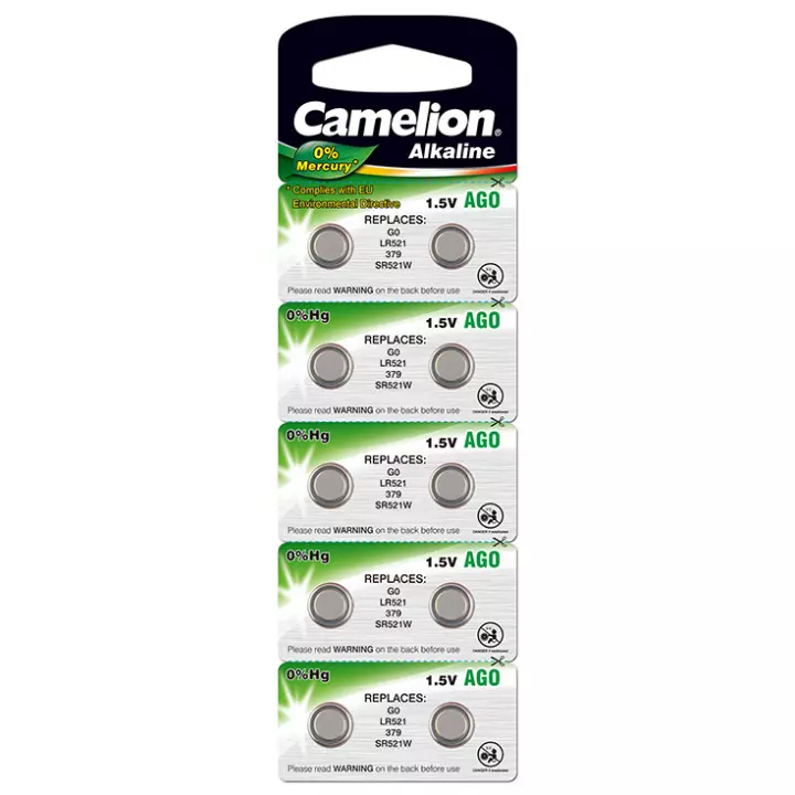 LOT 30 PILES BOUTON ALCALINE AG0 LR521 179 379 SR521W BP10 SANS MERCURE CAMELION
