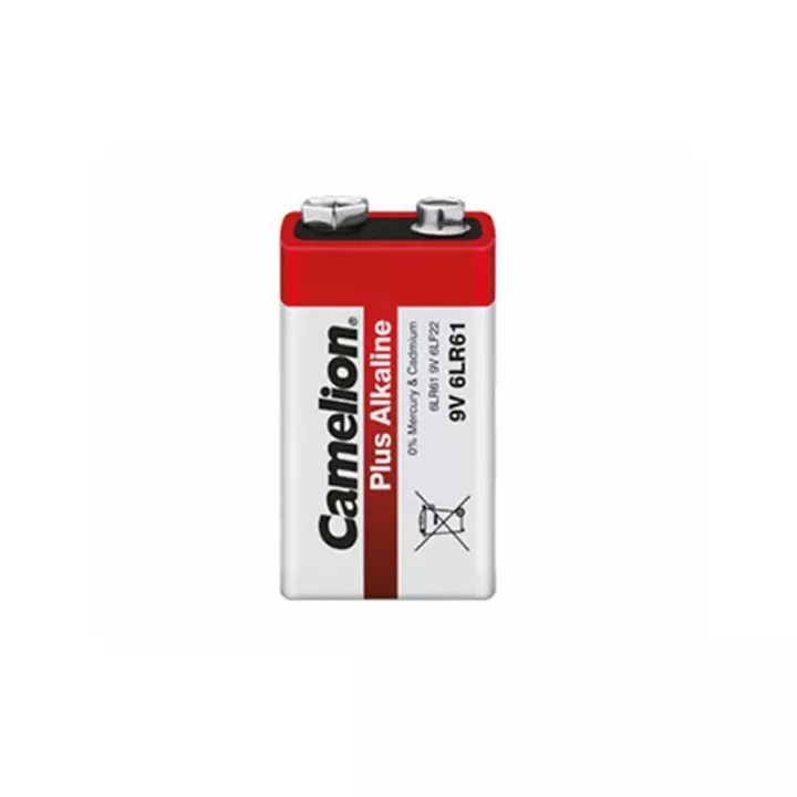 12 piles Plus Alcalines 9V / 6LF22 block capacité 700mah sous cello Camelion 
