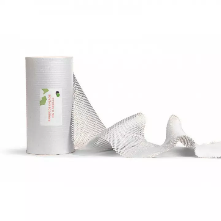 Rouleau de papier de calage nid d'abeille 49cm x 100m Blanc