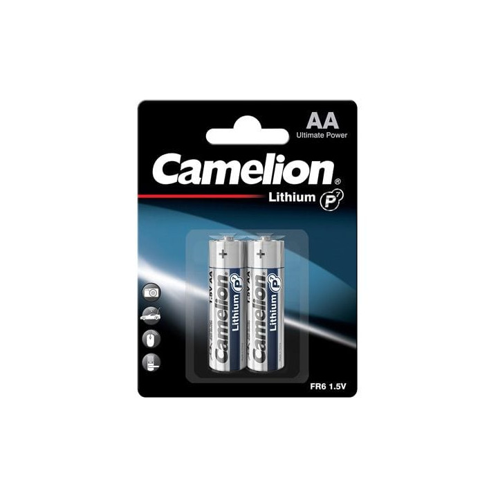 Blister 2 piles Lithium AA FR6 Camelion