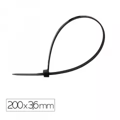 Lot de 100 colliers de serrage noirs 200 mm x 3,6 mm