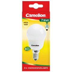Ampoule mini globe 7W E14  Fluo-compacte Camelion