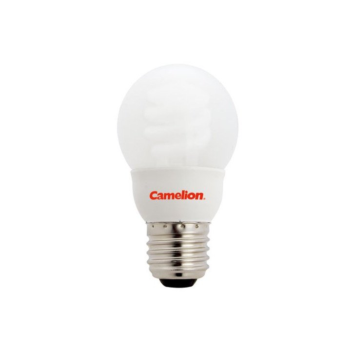 Ampoule mini globe 7W E27 Fluo-compacte Camelion