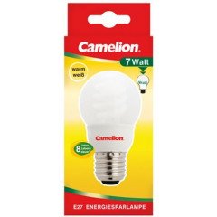 Ampoule mini globe 7W E27 Fluo-compacte Camelion