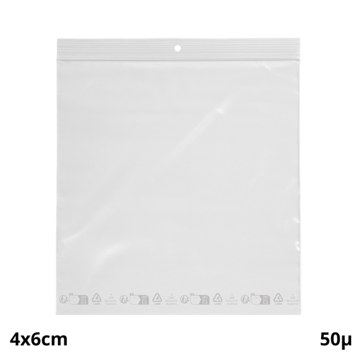 1000 sachets plastiques Zip 40x60 mm avec trou de suspension DIFFORT DIFFUSION - 1