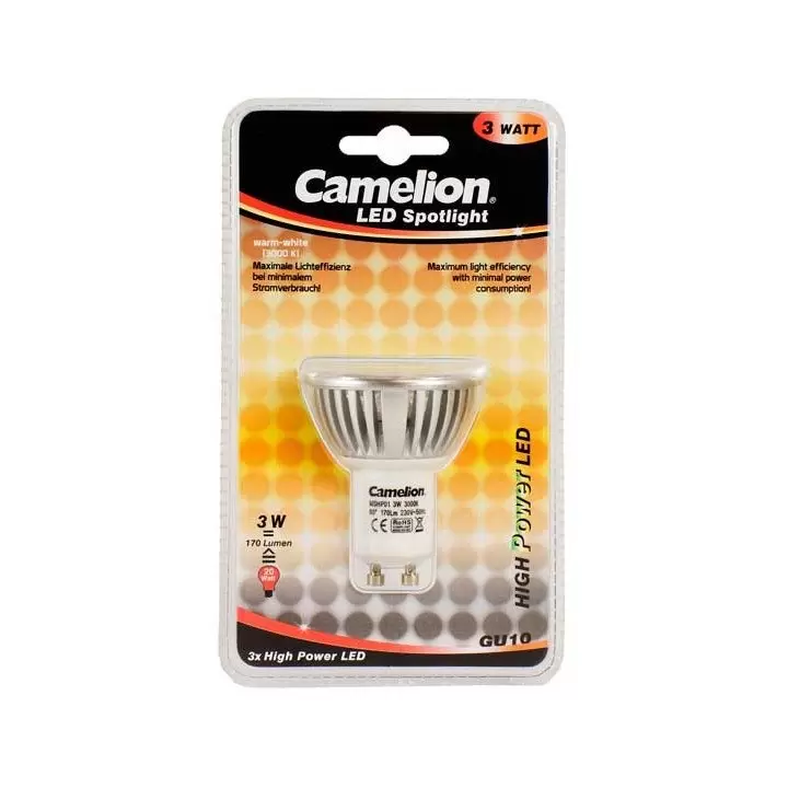Ampoule 3W GU10 (2800K) LED Spot Camelion