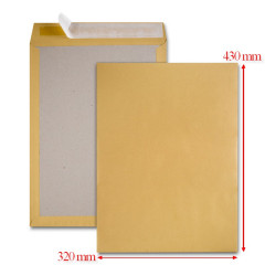 100 enveloppes pochette kraft brun DOS CARTON 320x430 mm