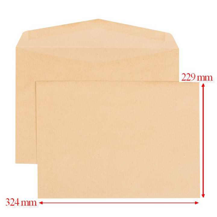 enveloppes kraft ouverture sur la longueur format C4 229 X 324 mm