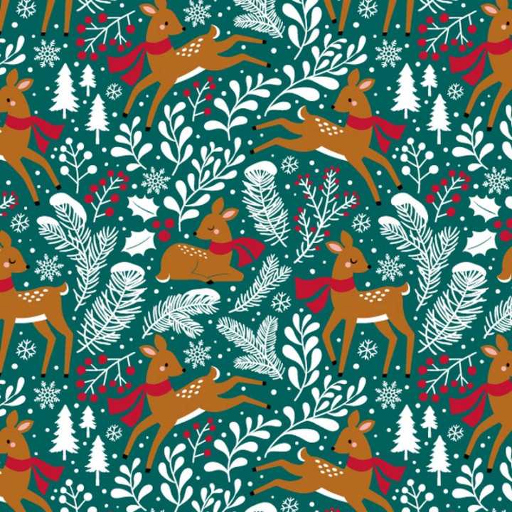 papier emballage cadeaux hiver Noël sapin rennes guy houx polaire flocons 9006X