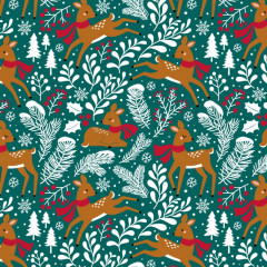 papier emballage cadeaux hiver Noël sapin rennes guy houx polaire flocons 9006X