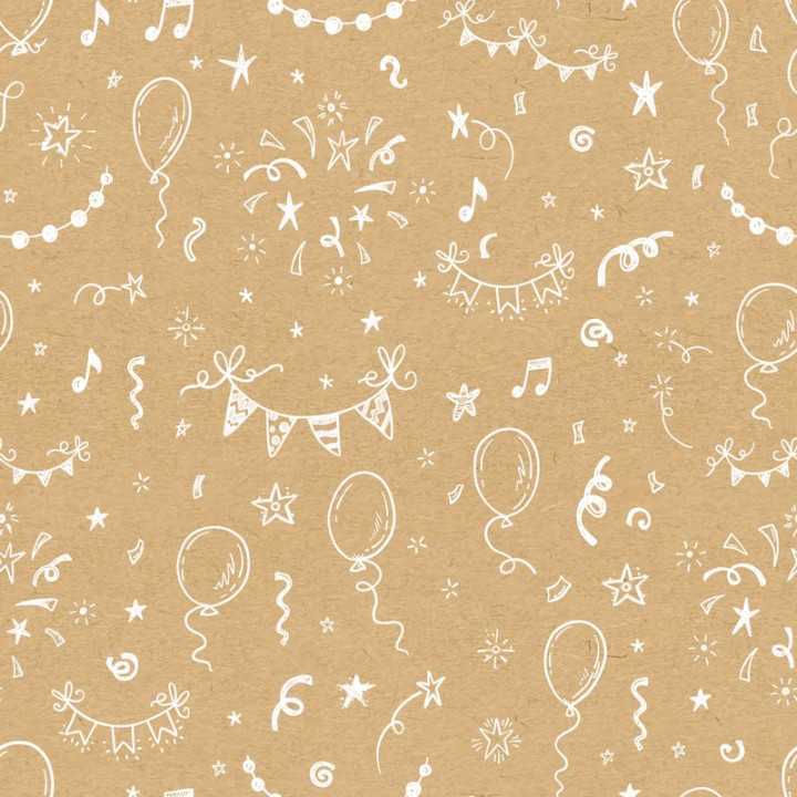 PAPIER emballage kraft anniversaire motif blanc