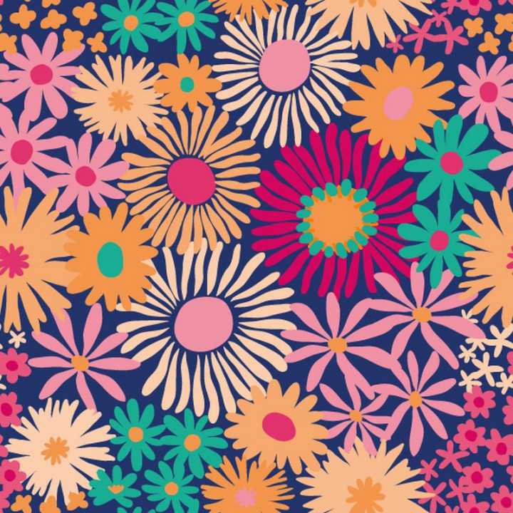 7602H Papier emballage cadeau floral fleur prairie