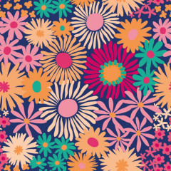 7602H Papier emballage cadeau floral fleur prairie