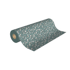 papier cadeau nature vert d'eau et fleur de coton 90g 50 mètres