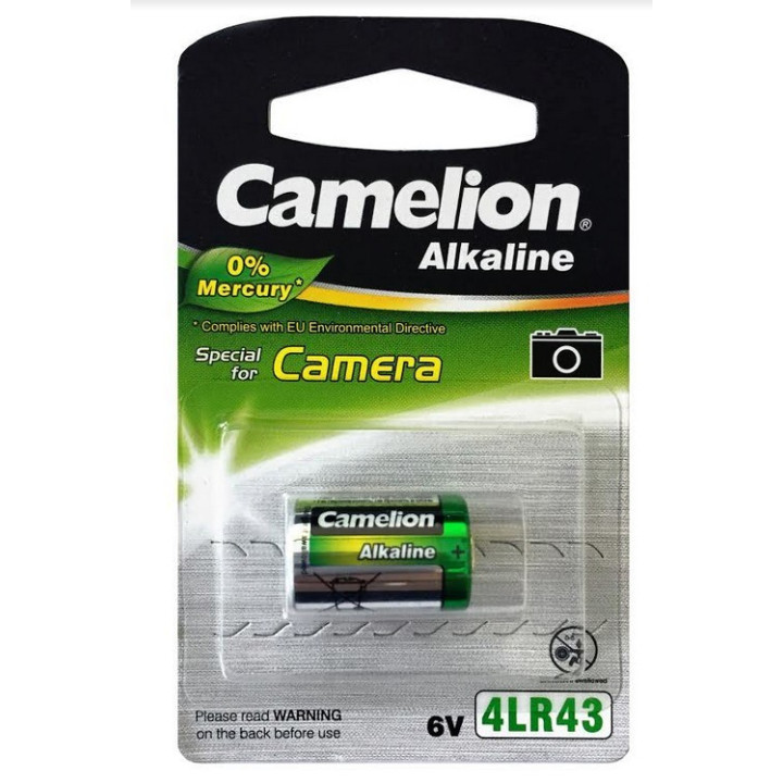 Pile batterie 4LR43 Camelion alcaline 0% mercure 6V pour photo camera PX27 4AG12