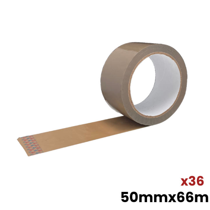36 rouleaux adhésifs Marron (havane) 50mm x 66m DIFFORT DIFFUSION - 1
