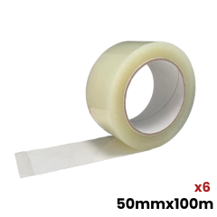 6 rouleaux de scotch adhésifs Transparent 50x100