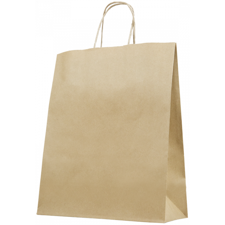 Sachet sac papier kraft + poignée 320+150x420mm