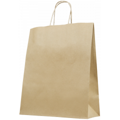 Sachet sac papier kraft + poignée 320+150x420mm