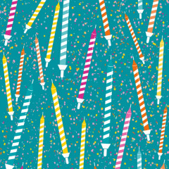 Emballage papier cadeau multicolore avec bougies d'anniversaire 7601H