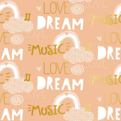 Emballage papier cadeau Musique rêves et amour
