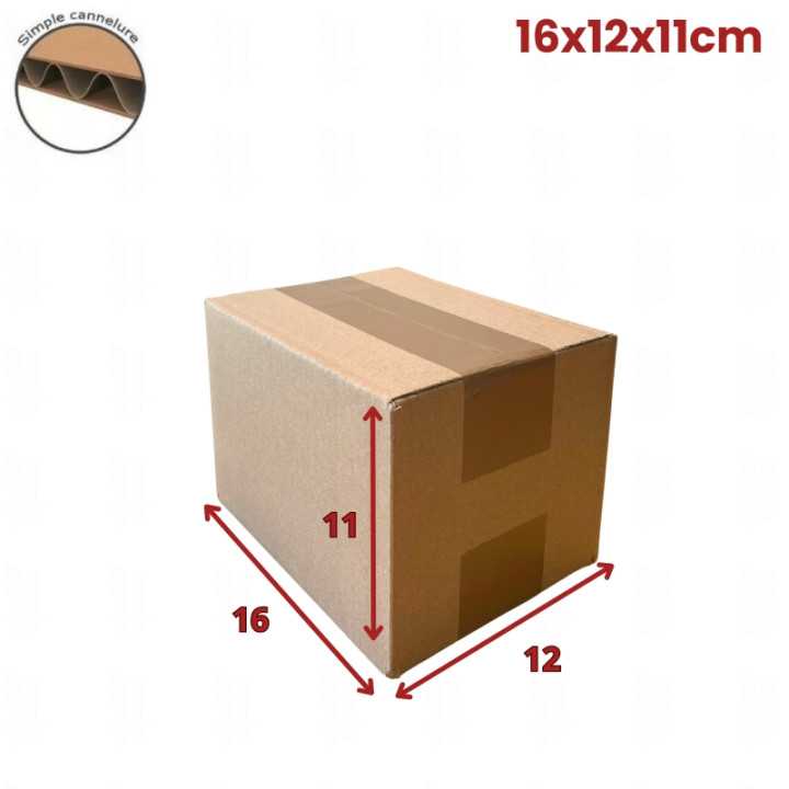 caisse carton simple cannelure 16 x 12x 11 cm ( fefco 201)