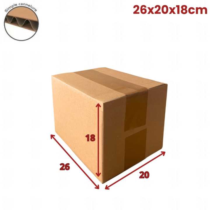 20 carton caisse américaine 26x20x18 (fefco 201)