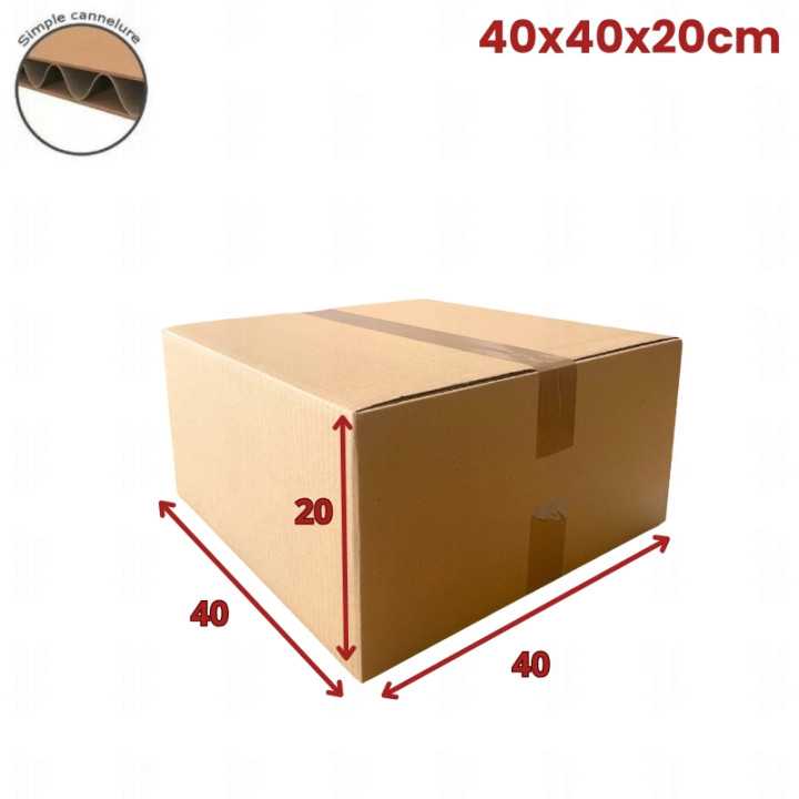 20 carton caisse américaine 40x40x20 (fefco 201) 20 carton caisse américaine 40x40x20 (fefco 201)