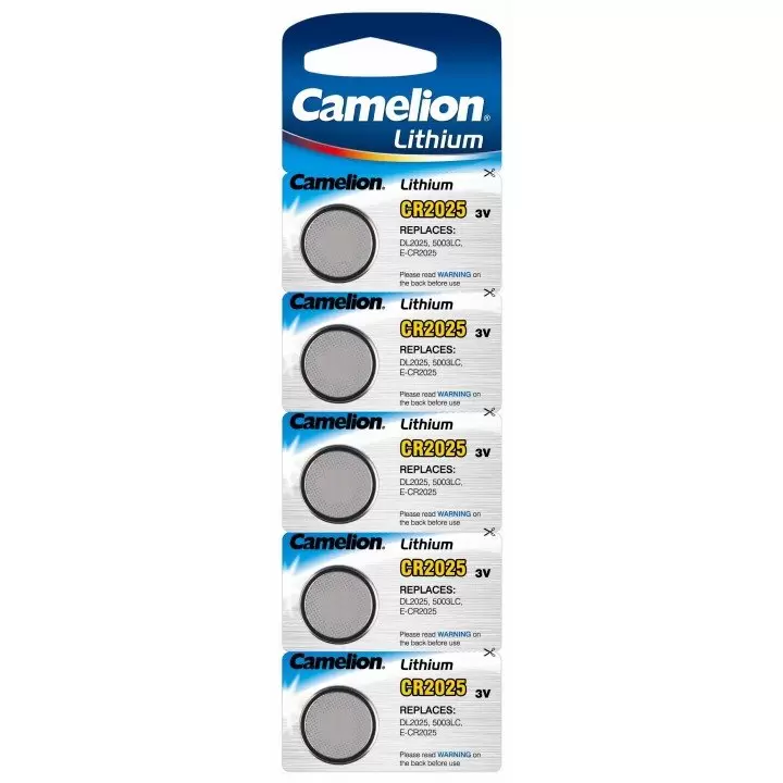 Lot de 5 piles lithium CR-2025 Camelion 