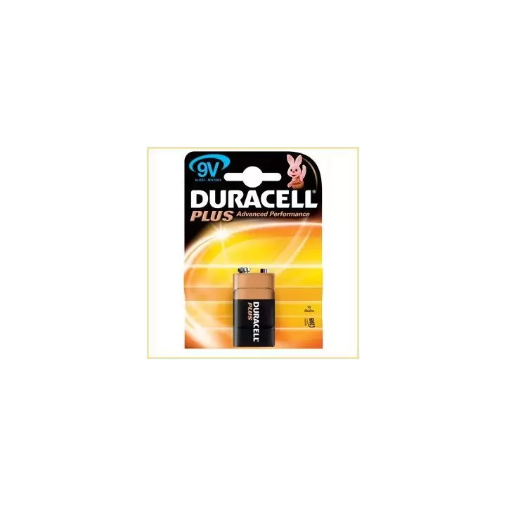 10 piles 9V 6LF22 (10 blisters) Duracell Plus 6LR61