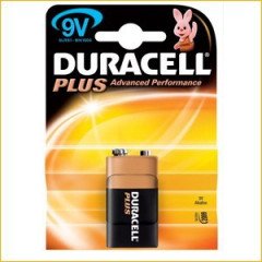 10 piles 9V 6LF22 (10 blisters) Duracell Plus 6LR61