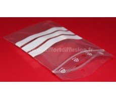 Sachet Zip à bandes blanches avec ou sans trou de suspension