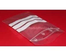 Sachet Zip à bandes blanches +